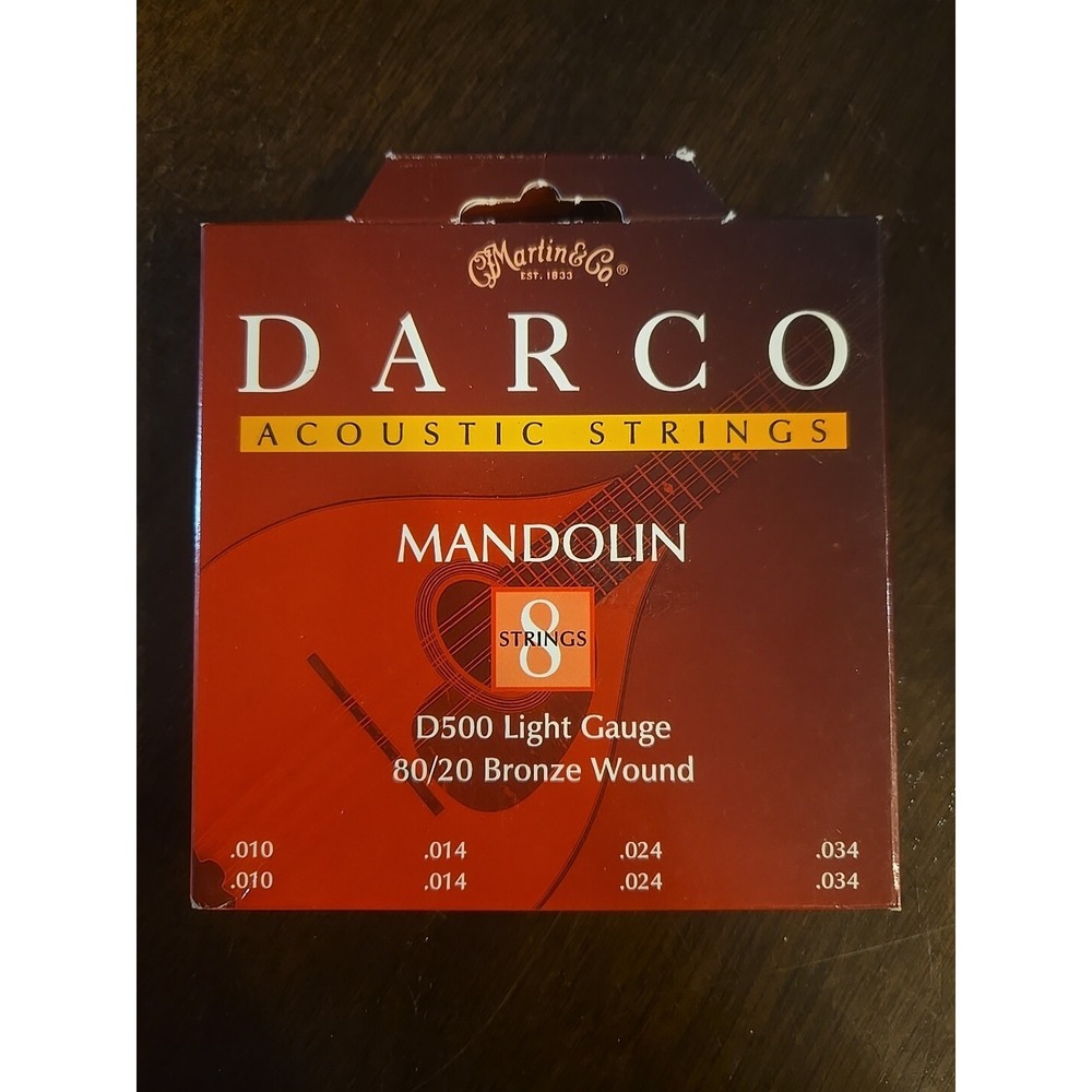 Martin Darco Acoustic 8 Strings Mandolin D500 Light Gauge 80/20 Bronze Wound‎